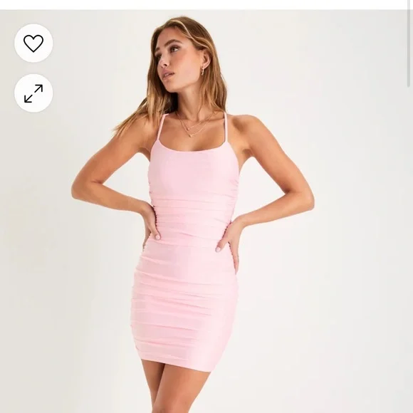 Lulus Pink Mini Bodycon Dress - Picture 2 of 3